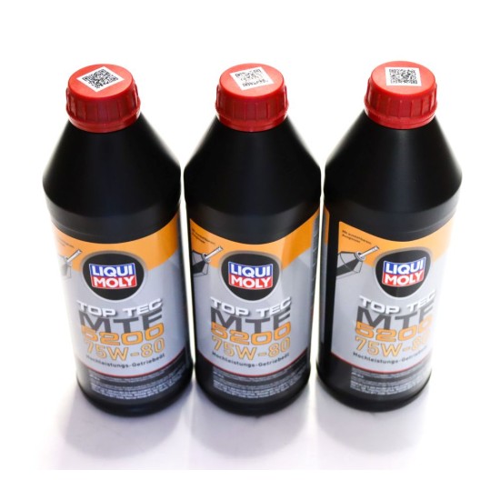 3 x Liqui Moly Top Tec MTF 5200 75W80 (API GL-4) Gear Oil - 1L | 20845