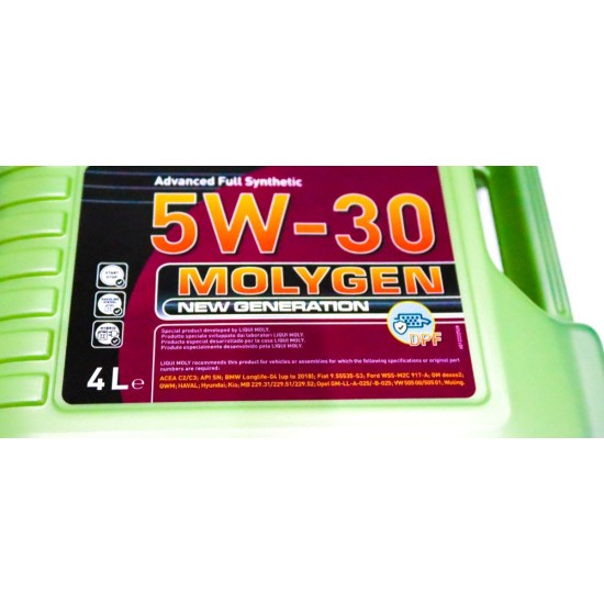 2 x Liqui Moly Molygen 5W-30 Synthetic Engine Oil - 4L | 21225