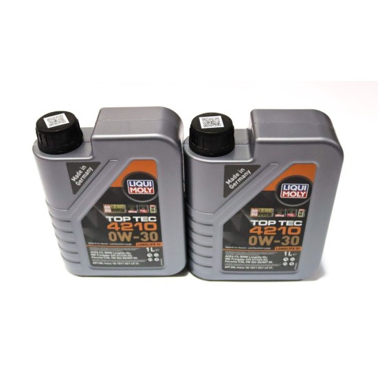 2 x Liqui Moly Top Tec 4210 0W-30 Engine Oil - Synthetic Technology 1L | 21604
