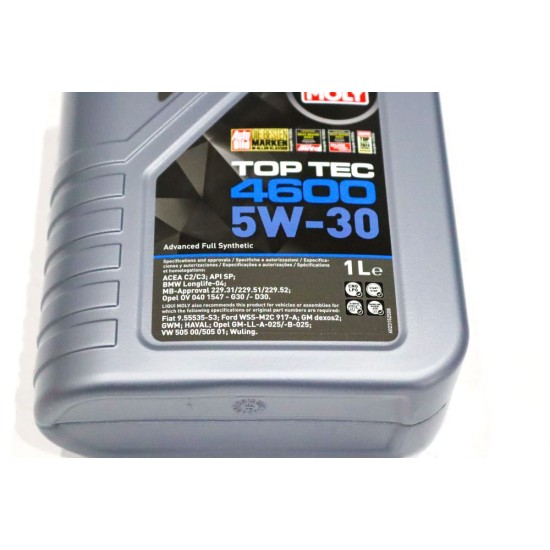 2 x Liqui Moly Top Tec 4600 5W-30 Synthetic Technology Engine Oil - 1L | 2315