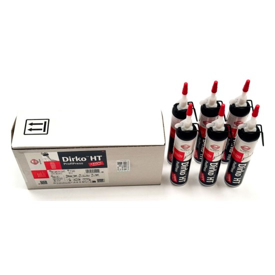 6 x Elring Dirko HT Black Silicone Gasket Sealant - 200ml