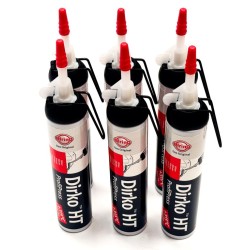 6 x Elring Dirko HT Black Silicone Gasket Sealant - 200ml
