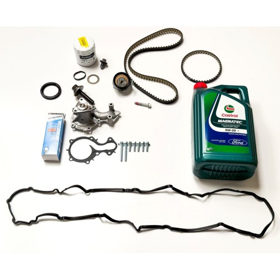 Timing Belt Kit with Drive Belt, Oil, Filter, Cover Gasket & Crank Seal for Ford 1.0 EcoBoost