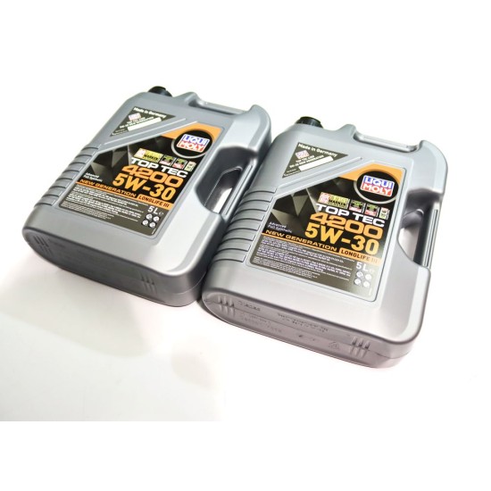 2 x Liqui Moly Top Tec 4200 5W-30 Engine Oil ACEA C3 VW 504 & 507 -  5L | 8973