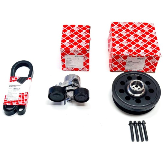Crankshaft Pulley, Belt & Belt Tensioner for BMW 1.6 & 2.0 D - N47D16 & N47D20