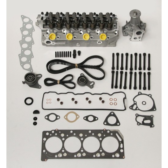 Cylinder Head Kit with Water Pump and Timing Belt Kit for Mitsubishi 2.5 TD 4D56 8v
