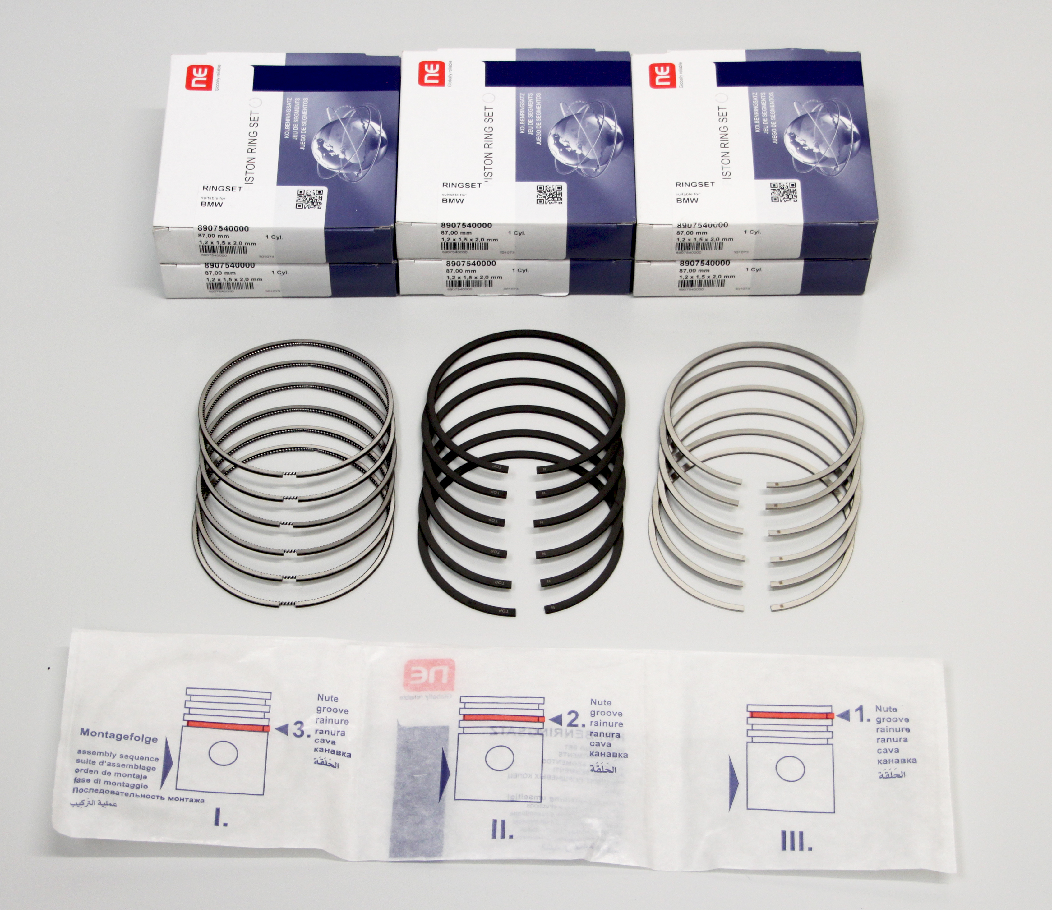 Piston Ring Set SM For BMW M43B19 M44B19 1.9L STD X4 - Foto 11